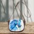 Beautiful blue horse painted in watercolor saddle bag