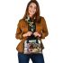 Beautiful brown horse running shoulder handbag