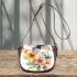 Beautiful butterfly with flowers saddle bag