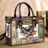 Beautiful colorful butterfly among flowers small handbag