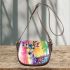 Beautiful deer portrait in watercolor style saddle bag