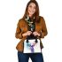 Beautiful deer watercolor splashes shoulder handbag