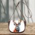 Beautiful deer watercolor splashes saddle bag