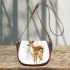 Beautiful deer watercolor splashes of paint saddle bag