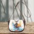 Beautiful deer watercolor splashes saddle bag