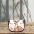 Beautiful deer with a floral wreath on its horns saddle bag