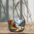 Beautiful painting of an deer in the mountains saddle bag