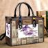 Beautiful purple butterfly and flowers small handbag