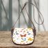 Beautiful spring pattern with butterflies and flowers saddle bag