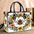 Bee in the center surrounded by flowers small handbag