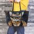 Bengal Cat as a Fashion Icon 3 Leather Tote Bag