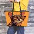 Bengal Cat as a Pop Culture Icon 2 Leather Tote Bag