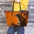 Bengal Cat as a Symbol of Strength and Grace 3 Leather Tote Bag