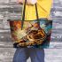 Bengal Cat as a Symbol of Strength and Grace Leather Tote Bag