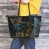 Bengal Cat in Cybernetic Enhancements 3 Leather Tote Bag