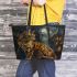 Bengal Cat in Epic Quests 3 Leather Tote Bag