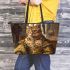 Bengal Cat in Fairytale Retellings Leather Tote Bag