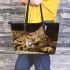 Bengal Cat in Humorous Situations 2 Leather Tote Bag