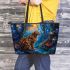 Bengal Cat in Magical Forests 1 Leather Tote Bag