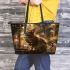 Bengal Cat in Musical Performances 3 Leather Tote Bag