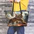 Bengal Cat in Mythical Beast Battles 1 Leather Tote Bag