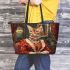 Bengal Cat in Timeless Elegance 2 Leather Tote Bag