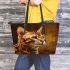 Bengal Cat with Distinctive Features 1 Leather Tote Bag