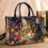 Blooming feline serenity Chic Stylish Small Handbag & Women Totes: Perfect Gift for Girlfriend | Crossbody, Purse, Handbag