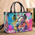 Bunny in astronaut suit the style of graffiti small handbag