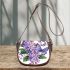 Butterflies and purple flowers saddle bag