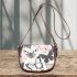 Butterflies pattern pastel pink blush beige grey charcoal saddle bag