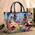 Canine bliss in the meadow small handbag
