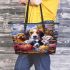 Canine fruit cruise adventure leather tote bag