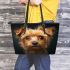 Capturing the Cuteness of Dogs 2 Leather Tote Bag