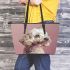 Capturing the Essence of Doggy Charm 2 Leather Tote Bag