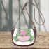 Cartoon cute frog blowing bubblegum saddle bag