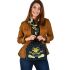 Cartoon frog with big eyes wearing white and brown shoes shoulder handbag