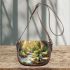 Cartoon style turtle rock in nature saddle bag