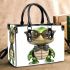 Cartoon turtle with glasses and bow tie small handbag