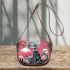 Cat on a dreamy cloud saddle bag