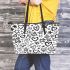 Charming Tranquility Gentle Floral Patterns Leather Tote Bag