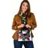 Colorful cute french bulldog with headphones shoulder handbag