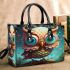 Colorful Owl on Branch Small Handbag