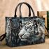 Cool white tiger with dream catcher small handbag