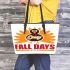 Cozy fall days Leather Tote Bag