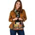 Create an illustration of the majestic deer shoulder handbag