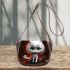 Curious cat and mysterious creatures on checkered floor Saddle Bags for Women: Perfect Gift for Girlfriend, Wife, Daughter