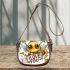Cute baby bee wearing sunflowers 3d saddle bag