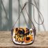 Cute baby bee with sunflowers 3d saddle bag