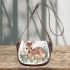 Cute baby deer with flowers saddle bag